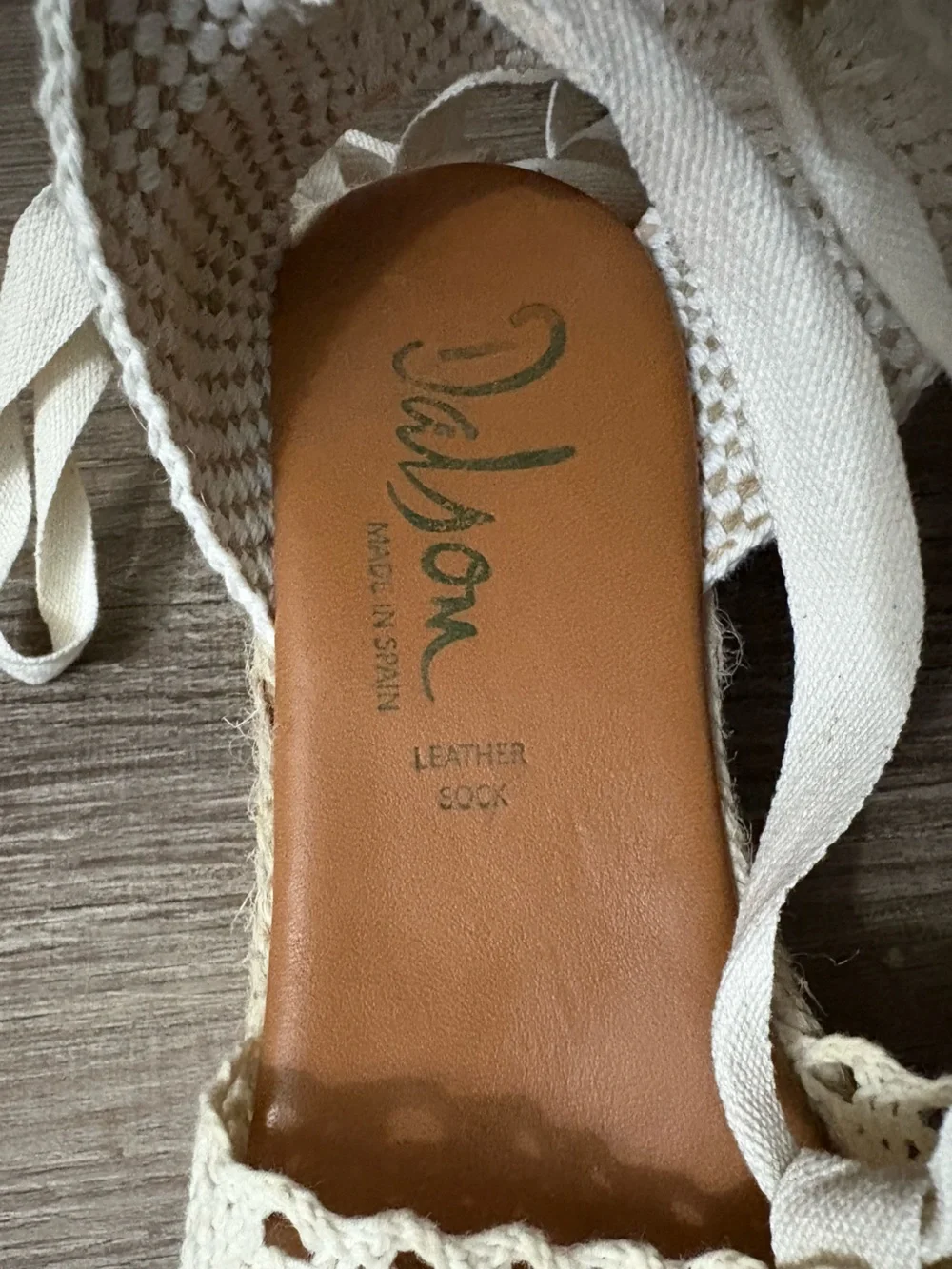 Vionic Cream Crochet Espadrille Flats with Ankle Wrap